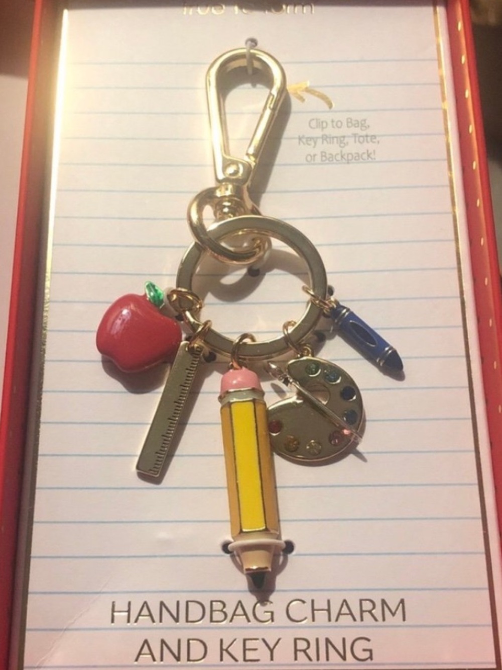 TRUE TO FORM Back to School Education-Theme Keychain and Bag/Purse Charm NEW NWT
